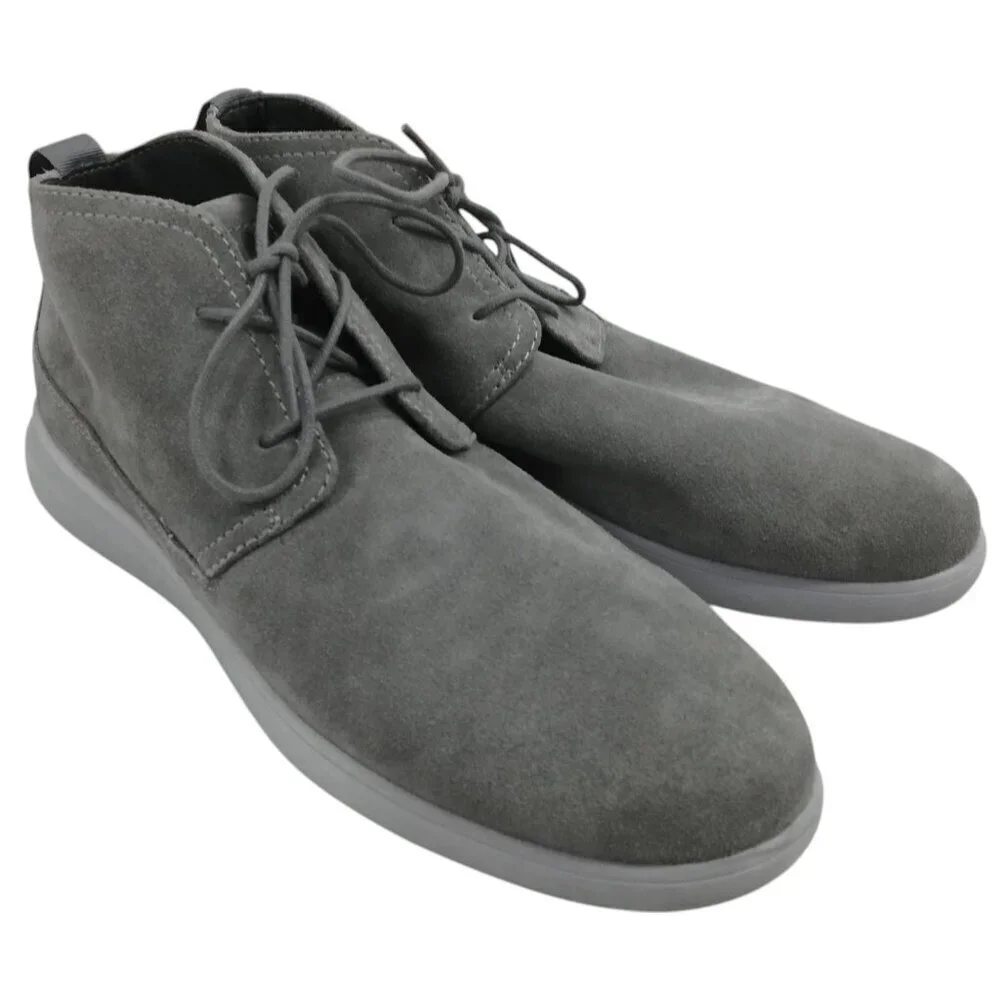 Johnnie O Chill Chukka Gray Suede Shoes Size 11 Leather Classic Lace Up Boots
